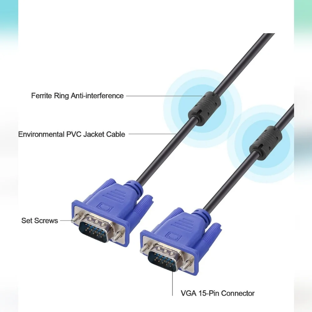 Blue VGA Cable for Computers